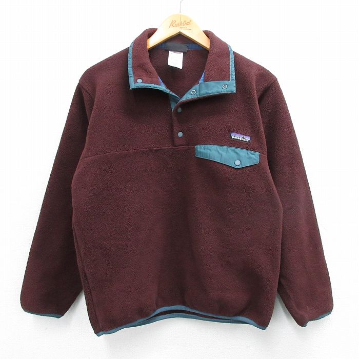 M★古着 パタゴニア patagonia 長袖 フリース ジャケット スナップT メンズ 00年代 00s ワンポイントロゴ シンチラ 茶他 ブラウン 25oct15 中古 アウター