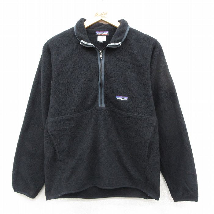 【20%OFF】パタゴニア 00s ハーフジップフリースジャケット ワンポイントロゴ ブラック S | 古着