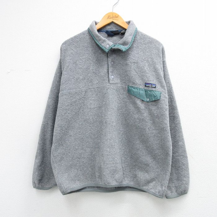 XL★古着 長袖 パタゴニア patagonia フリース ジャケット メンズ 00年代 00s スナップT シンチラ グレー 霜降り【spe】 26mar04