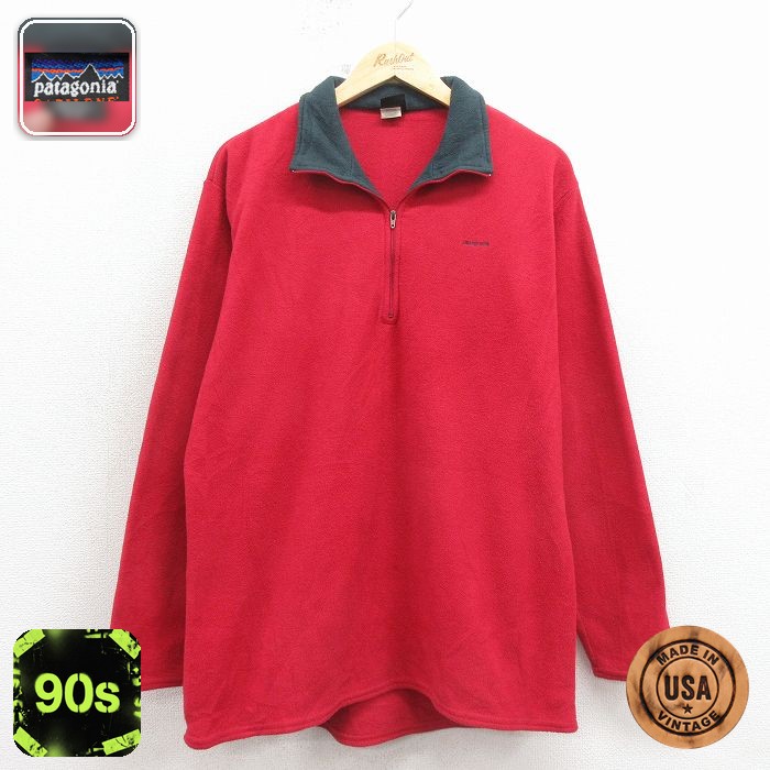 パタゴニア 90s ハーフジップフリースジャケット キャプリーン レッド メンズXL相当 | 古着