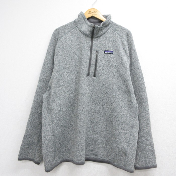 XL★古着 パタゴニア patagonia 長袖 ジャケット ハーフジップ メンズ ベターセーター グレー 霜降り 26sep02