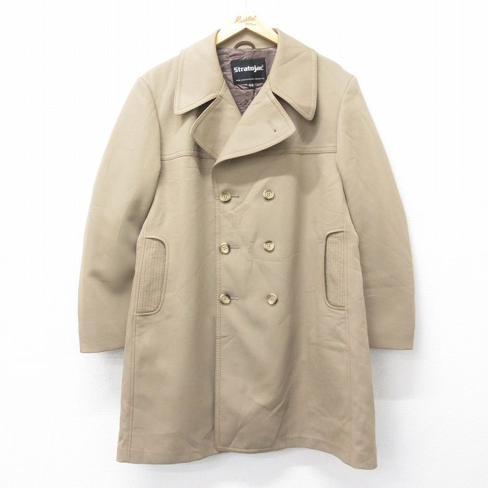 L★古着 長袖 コート メンズ 80年代 80s ロング丈 USA製 ベージュ カーキ 24oct16 中古 アウター