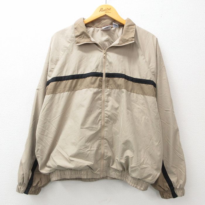 XL★古着 チャンピオン champion 長袖 ジャケット メンズ 00年代 00s ラグラン 大きいサイズ ベージュ他 カーキ 24nov07 中古 アウター ジャンパー ブルゾン