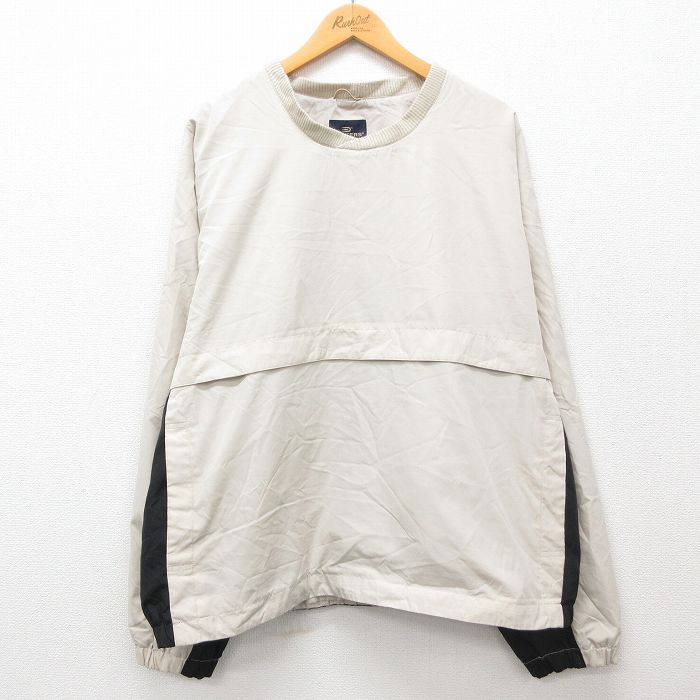 XL★古着 ドッカーズ ゴルフ 長袖 ジャケット メンズ ツートンカラー 大きいサイズ クルーネック ベージュ他 カーキ 24nov08 中古 アウター ジャンパー ブルゾン