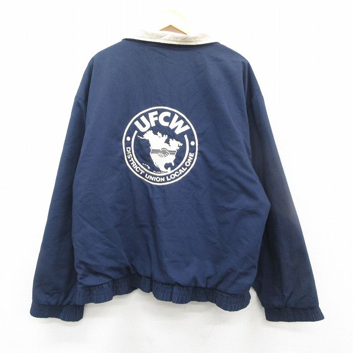 キングルイ 00s 長袖ジャケット UFCW刺繍 ネイビー XL | 古着