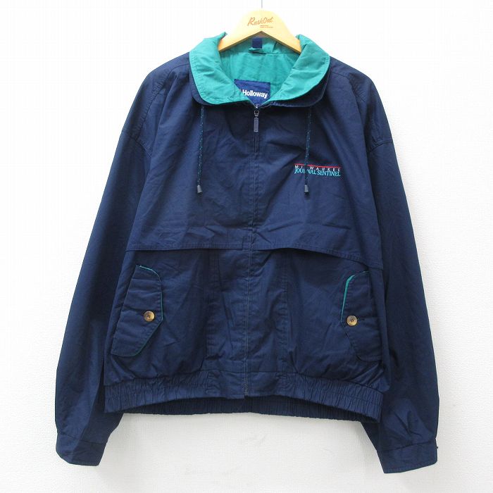 XL★古着 ホロウェイ 長袖 ジャケット メンズ 00年代 00s ミルウォーキー 大きいサイズ 濃紺 ネイビー 24nov18 中古 アウター ジャンパー ブルゾン