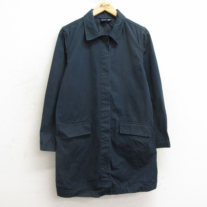M★古着 ギャップ GAP 長袖 コート メンズ 00年代 00s ロング丈 コットン 紺 ネイビー 【spe】 24nov20 中古 アウター