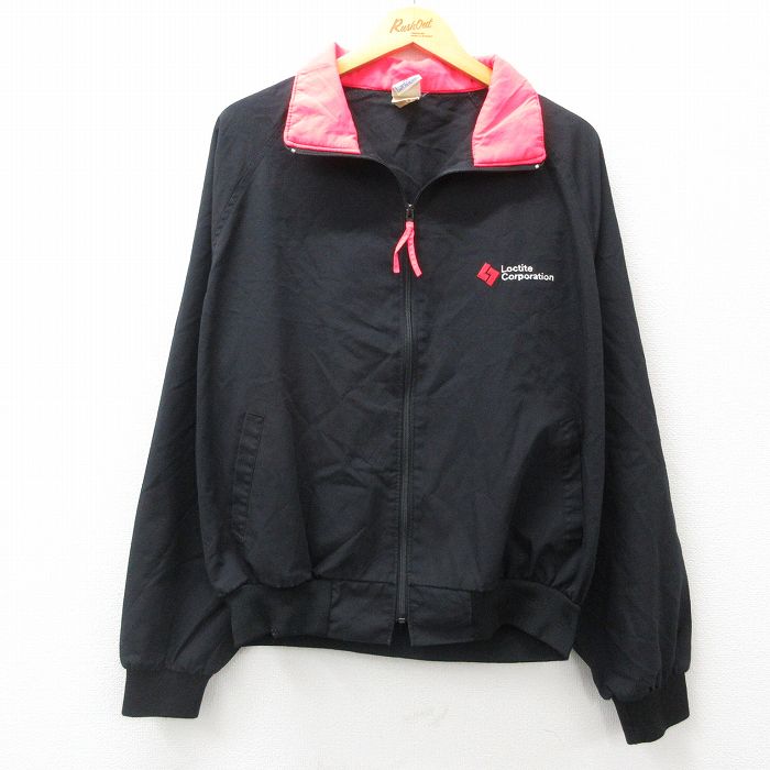 XL★古着 長袖 ジャケット メンズ 90年代 90s Loctite ラグラン 大きいサイズ USA製 黒 ブラック 24nov25 中古 アウター ジャンパー ブルゾン
