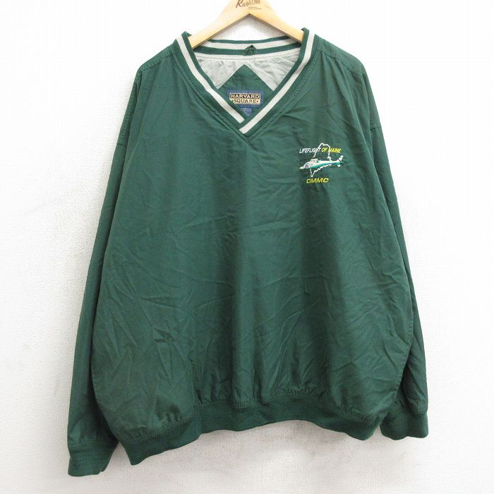 XL★古着 長袖 ジャケット メンズ 00年代 00s ヘリコプター CMMC 大きいサイズ Vネック 緑 グリーン 24dec02 中古 アウター ジャンパー ブルゾン