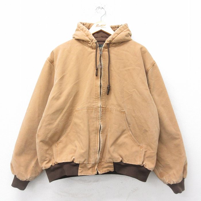 XL★古着 レッドヘッド 長袖 ジャケット パーカー メンズ 00年代 00s ダック地 大きいサイズ コットン 茶 ブラウン 内側キルティング 【spe】 24dec12 中古 アウター ジャンパー ブルゾン