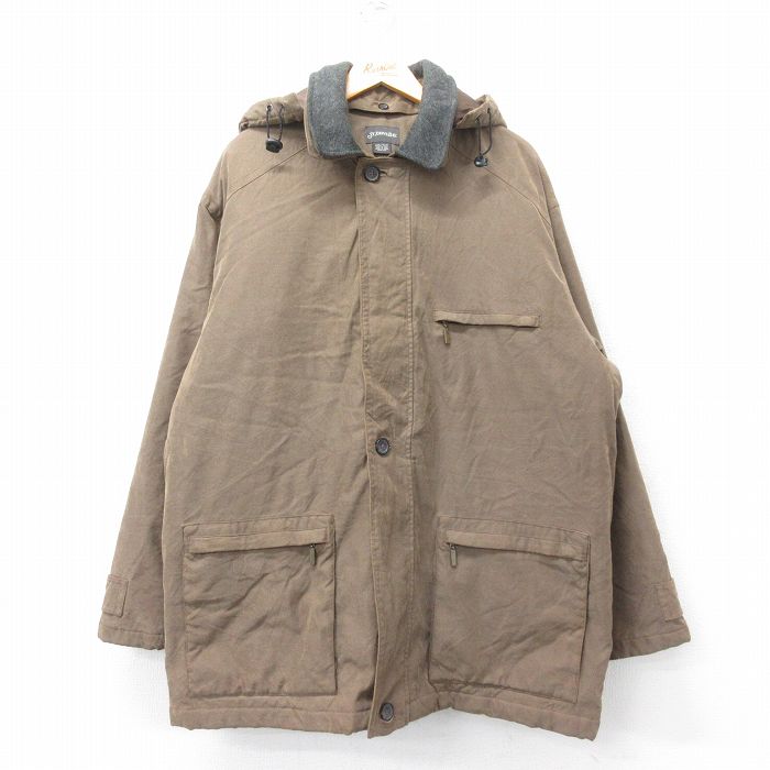 XL★古着 セントジョンズベイ 長袖 ジャケット メンズ 大きいサイズ ロング丈 茶 ブラウン 内側キルティング 【spe】 24dec12 中古 アウター ジャンパー ブルゾン