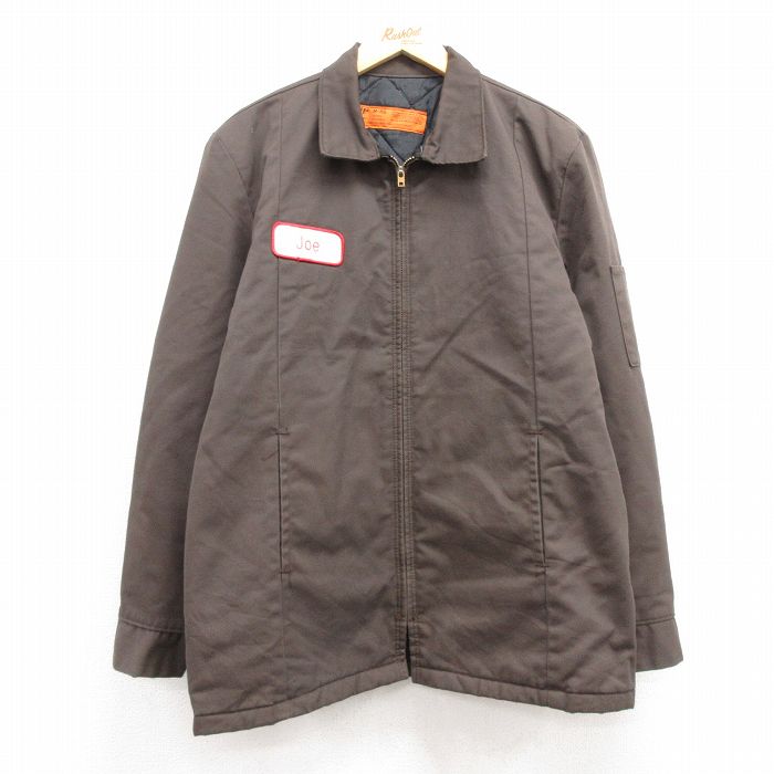 L★古着 長袖 ワーク ジャケット メンズ 90年代 90s USA製 タロン 茶 ブラウン 内側キルティング 24dec13 中古 アウター ジャンパー ブルゾン