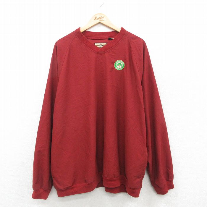 XL★古着 長袖 ジャケット メンズ 90年代 90s FARVIEW 大きいサイズ Vネック エンジ 24dec13 中古 アウター ジャンパー ブルゾン