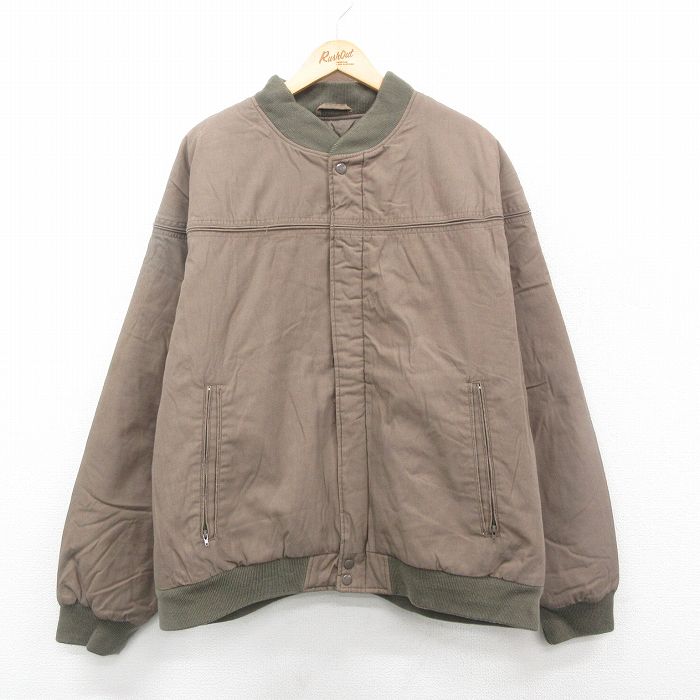 XL★古着 長袖 ダービー ジャケット メンズ 90年代 90s 大きいサイズ 濃ベージュ カーキ 24dec16 中古 アウター ジャンパー ブルゾン