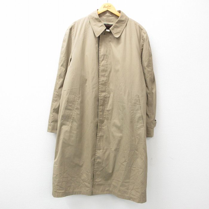 XL★古着 ロンドンフォグ 長袖 ステンカラー コート メンズ 90年代 90s 大きいサイズ ロング丈 USA製 ベージュ カーキ 内側ボア 24dec16 中古 アウター