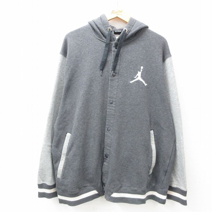 【50%OFF】XL★古着 長袖 スウェット ジャケット パーカー メンズ 00年代 00s マイケルジョーダン エアジョーダン 大きいサイズ グレー他 霜降り 25jan06 中古 アウター ジャンパー ブルゾン