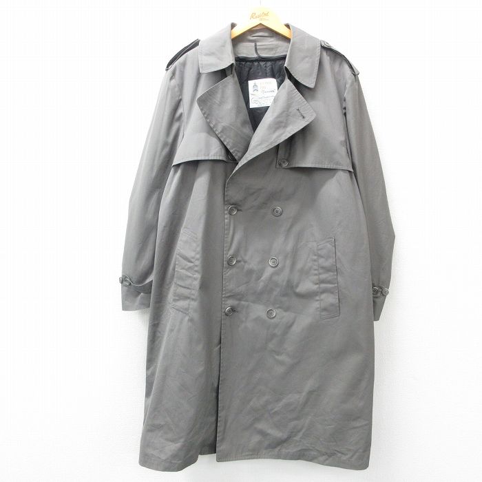 【50%OFF】XL★古着 ロンドンフォグ 長袖 トレンチ コート メンズ 90年代 90s 大きいサイズ ロング丈 USA製 グレー 25jan07 中古 アウター