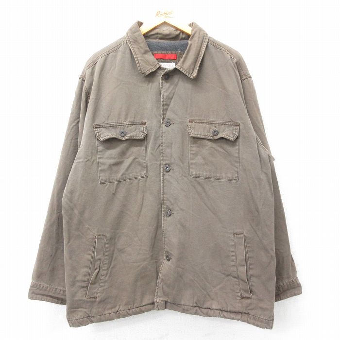 【50%OFF】XL★古着 オールドネイビー OLD NAVY 長袖 ジャケット メンズ 00年代 00s 大きいサイズ コットン こげ茶 ブラウン 内側フリース 25jan09 中古 アウター ジャンパー ブルゾン