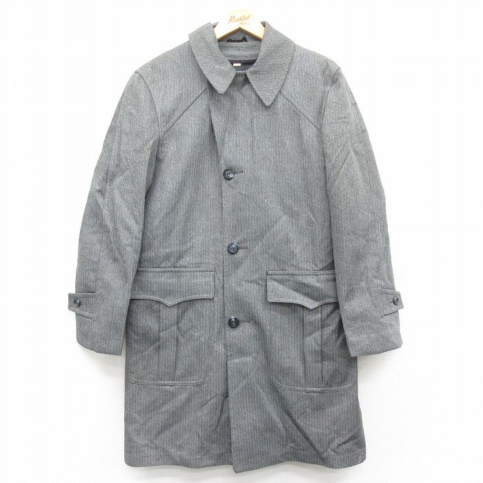 L★古着 長袖 コート メンズ 90年代 90s ロング丈 グレー 25jan10 中古 アウター