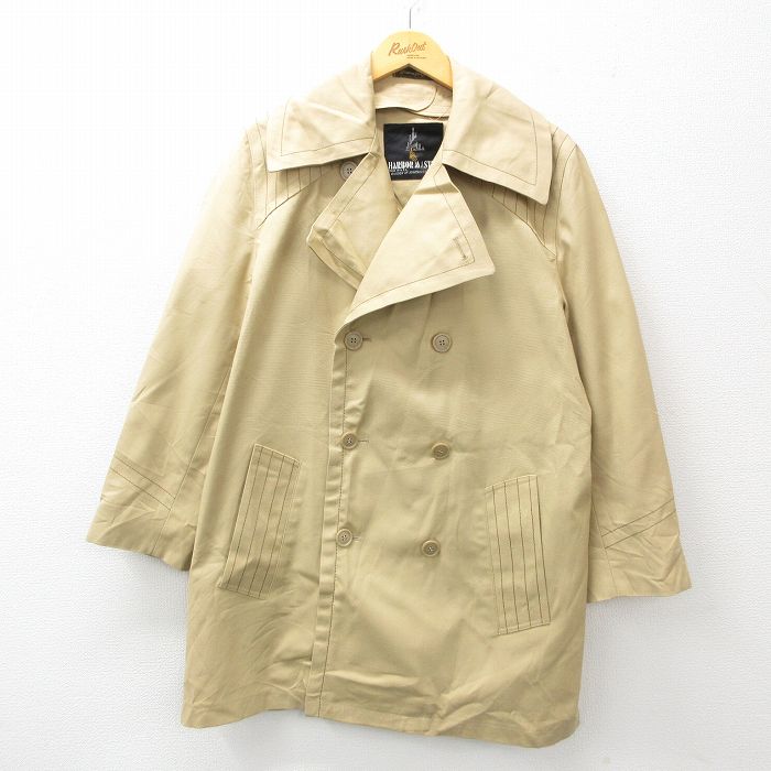 M★古着 長袖 ジャケット メンズ 90年代 90s ロング丈 USA製 ベージュ カーキ 25jan10 中古 アウター ジャンパー ブルゾン