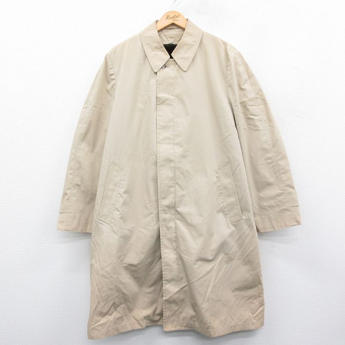 【50%OFF】XL★古着 ロンドンフォグ 長袖 ステンカラー コート メンズ 90年代 90s ロング丈 ベージュ カーキ 内側ファー 25jan14 中古 アウター