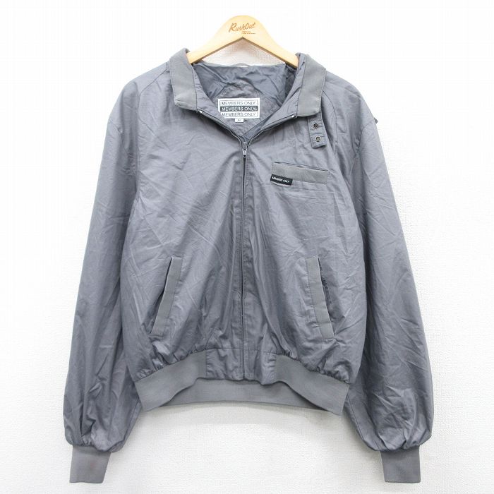 XL★古着 メンバーズオンリー 長袖 ジャケット メンズ 90年代 90s 大きいサイズ グレー 25jan21 中古 アウター ジャンパー ブルゾン