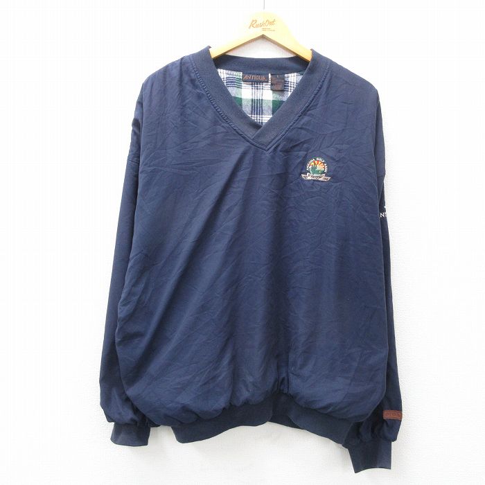 ANTIGUA 90s ジャケット 内側フランネル ネイビー XL | 古着