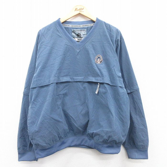 XL★古着 長袖 ジャケット メンズ 00年代 00s Southern Hill 大きいサイズ Vネック 薄紺 ネイビー 内側メッシュ 25jan23 中古 アウター ジャンパー ブルゾン