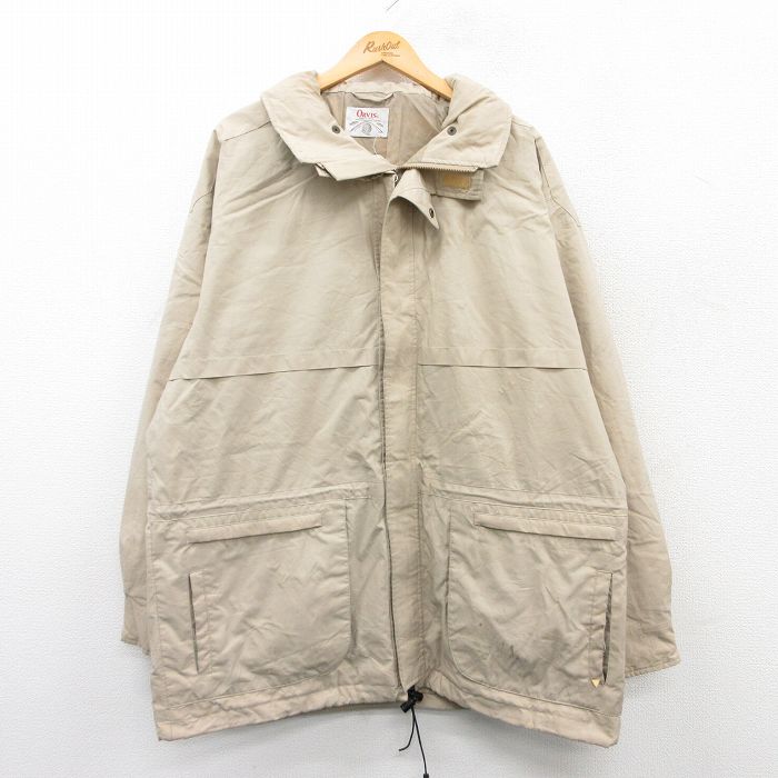 【50%OFF】XL★古着 オービス ORVIS 長袖 ジャケット メンズ 80年代 80s ゴアテックス 大きいサイズ ロング丈 薄ベージュ カーキ 25jan25 中古 アウター ジャンパー ブルゾン