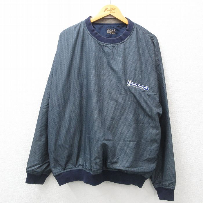【20%OFF】XL★古着 長袖 ジャケット メンズ 00年代 00s ミシュラン リバーシブル 大きいサイズ クルーネック 紺系他 ネイビー 25jan28 中古 アウター ジャンパー ブルゾン