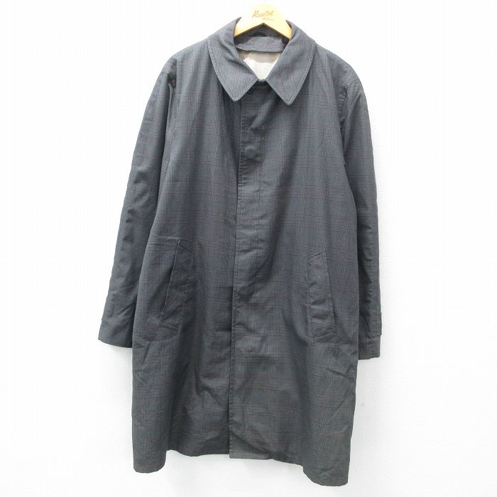 XL★古着 長袖 ステンカラー コート メンズ 90年代 90s ロング丈 グレー系他 25jan28 中古 アウター