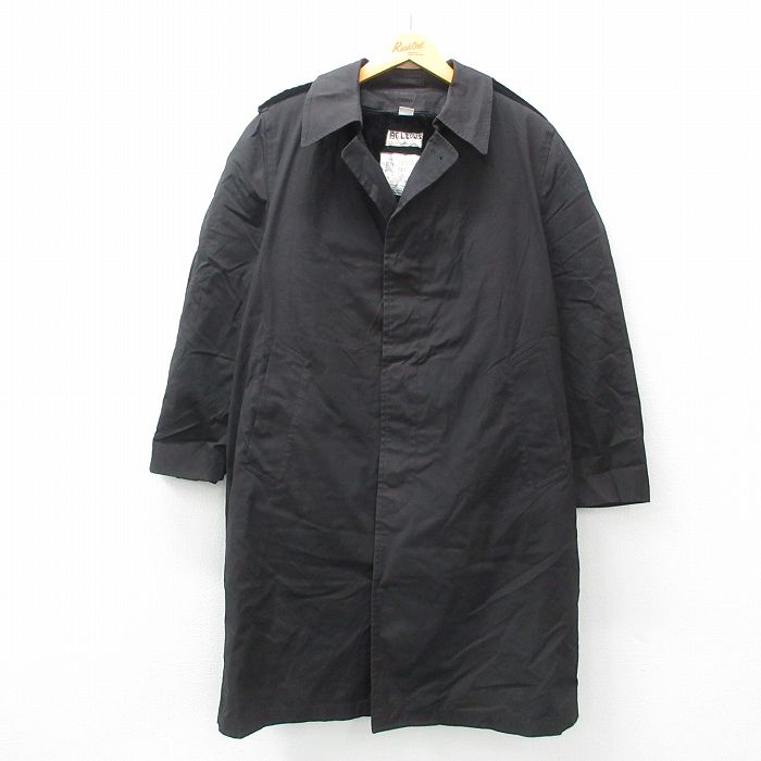 【50%OFF】L★古着 ロンドンフォグ 長袖 ステンカラー コート メンズ 90年代 90s ロング丈 黒 ブラック 内側ファー 25jan28 中古 アウター