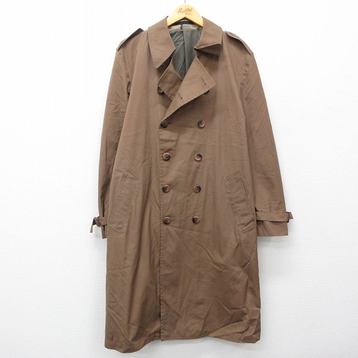 L★古着 ロンドンフォグ 長袖 トレンチ コート メンズ ロング丈 茶 ブラウン 25jan30 中古 アウター