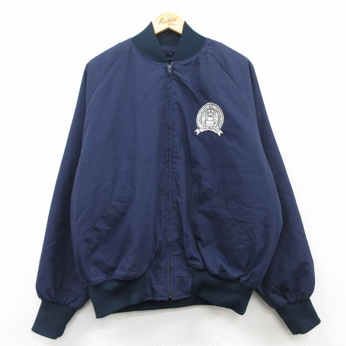 XL★古着 ホロウェイ 長袖 ジャケット メンズ 90年代 90s CONRAIL ラグラン 大きいサイズ USA製 紺 ネイビー 内側キルティング 25feb10 中古 アウター ジャンパー ブルゾン
