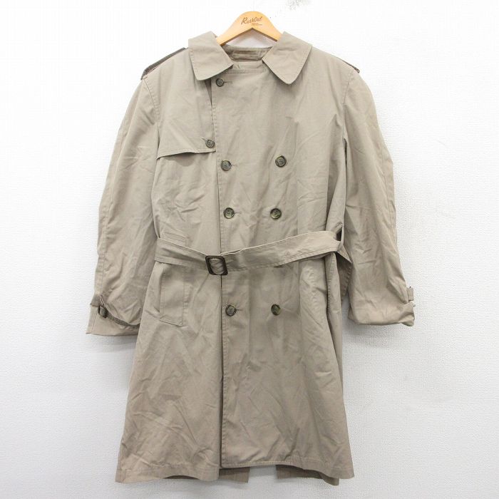 L★古着 ロンドンフォグ 長袖 トレンチ コート メンズ 90年代 90s ロング丈 ベージュ系 カーキ 内側ボア 25feb10 中古 アウター