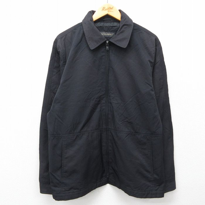 L★古着 バナナリパブリック BANANA REPUBLIC 長袖 ジャケット メンズ 黒 ブラック 25feb12 中古 アウター ジャンパー ブルゾン