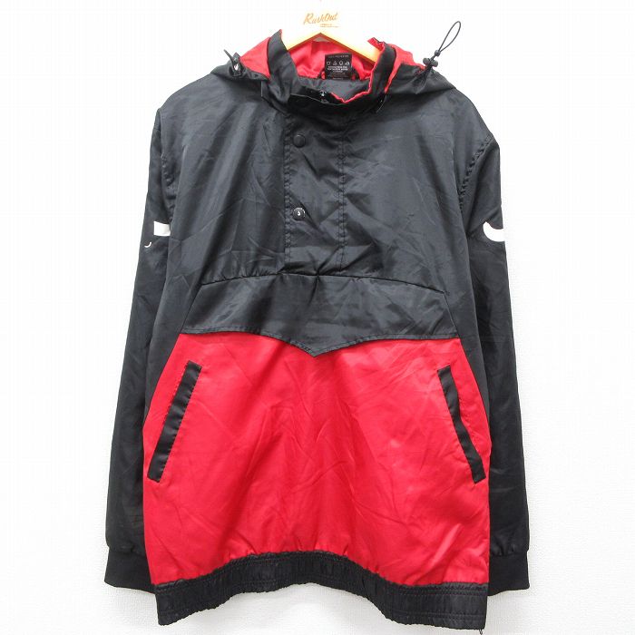 L★古着 長袖 ジャケット メンズ NBA シカゴブルズ ツートンカラー 黒他 ブラック バスケットボール 25feb12 中古 アウター ジャンパー ブルゾン