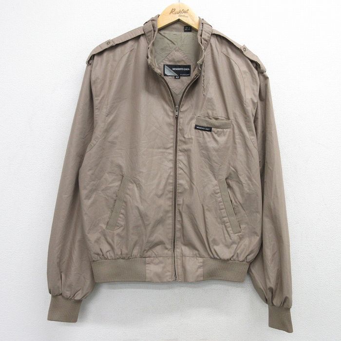 XL★古着 メンバーズオンリー 長袖 ジャケット メンズ 00年代 00s 大きいサイズ ベージュ カーキ 25feb13 中古 アウター ジャンパー ブルゾン