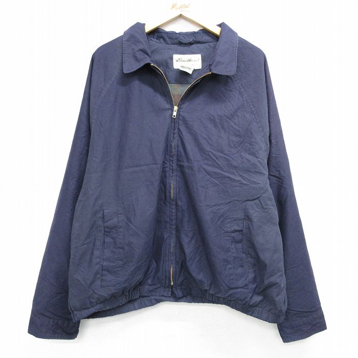 【20%OFF】XL★古着 エディーバウアー 長袖 ジャケット スイングトップ メンズ 00年代 00s ラグラン 大きいサイズ 紺 ネイビー 25feb13 中古 アウター ジャンパー ブルゾン