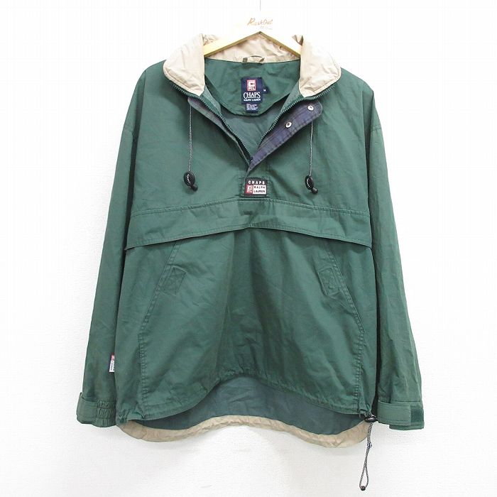 XL★古着 ラルフローレン Ralph Lauren チャップス 長袖 ブランド ハーフジップ ジャケット メンズ 90年代 90s 緑他 グリーン 25feb13 中古 アウター ジャンパー ブルゾン