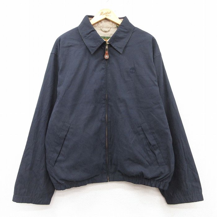 XL★古着 ティンバーランド 長袖 ジャケット スイングトップ メンズ 00年代 00s ワンポイントロゴ 大きいサイズ 黒系 ブラック 25feb13 中古 アウター ジャンパー ブルゾン