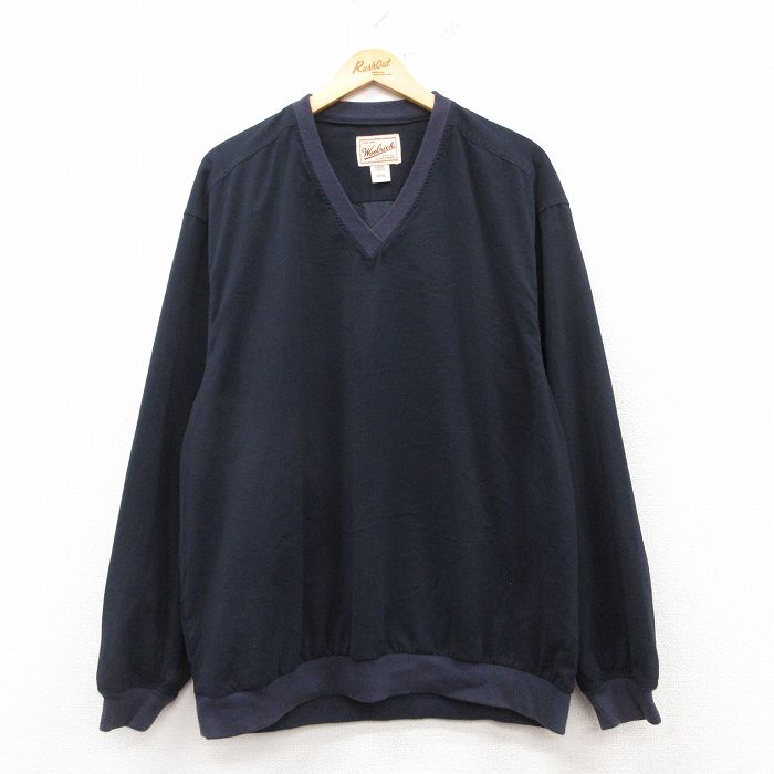 XL★古着 ウールリッチ WOOLRICH 長袖 ジャケット メンズ 00年代 00s Vネック 黒系 ブラック 【spe】 25feb13 中古 アウター ジャンパー ブルゾン