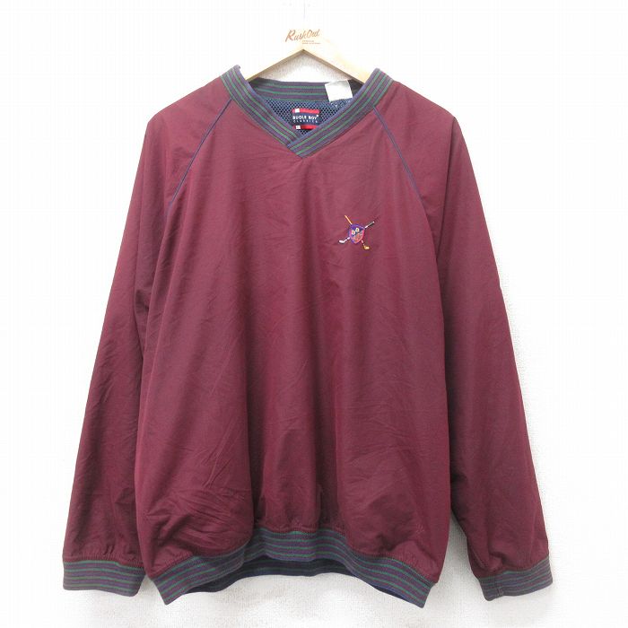 【20%OFF】XL★古着 ビューグルボーイ 長袖 ジャケット メンズ 00年代 00s ゴルフ ラグラン Vネック エンジ 25feb14 中古 アウター ジャンパー ブルゾン