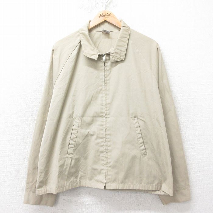 XL★古着 長袖 ジャケット スイングトップ メンズ 80年代 80s ラグラン タロン ベージュ カーキ 25feb14 中古 アウター ジャンパー ブルゾン