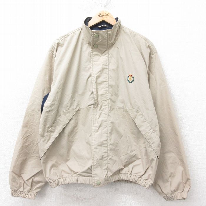 L★古着 ラルフローレン Ralph Lauren チャップス 長袖 ジャケット メンズ 90年代 90s ワンポイントロゴ ベージュ カーキ 【spe】 25feb14 中古 アウター ジャンパー ブルゾン