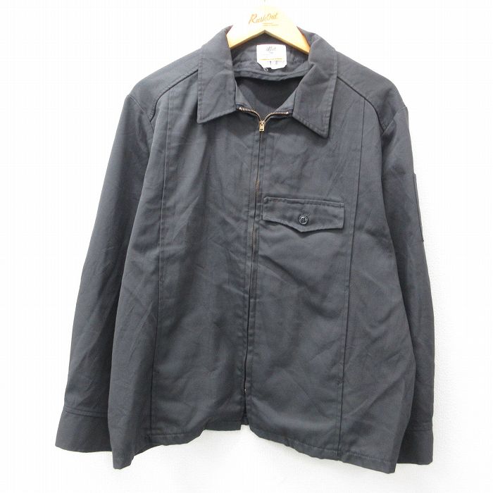 L★古着 長袖 ワーク ジャケット メンズ 90年代 90s コットン USA製 濃グレー 25feb17 中古 アウター ジャンパー ブルゾン