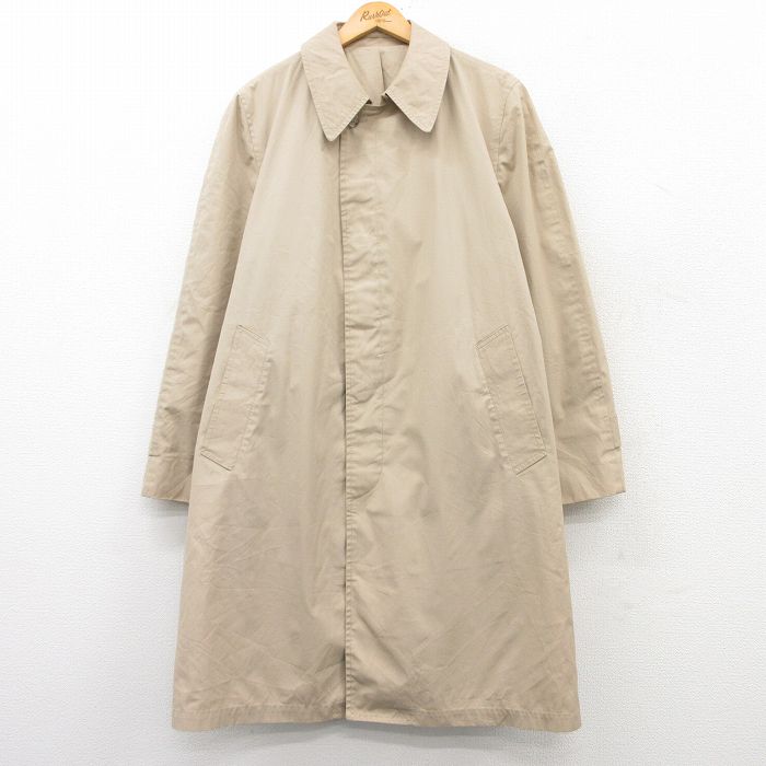XL★古着 ロンドンフォグ サックスフィフスアベニュー 長袖 ステンカラー コート メンズ 90年代 90s　ロング丈 ベージュ カーキ 【spe】 25feb17 中古 アウター