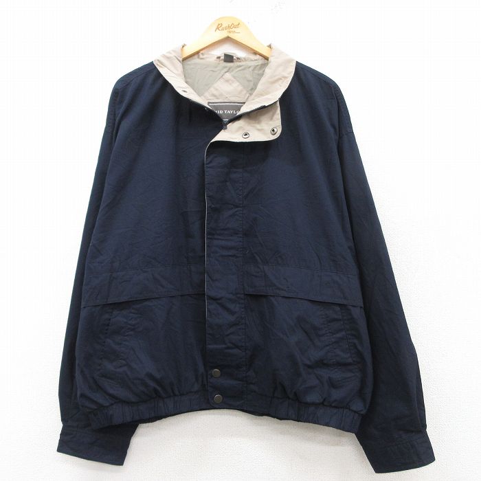 【50%OFF】XL★古着 長袖 ジャケット メンズ 90年代 90s 大きいサイズ 紺 ネイビー 25feb17 中古 アウター ジャンパー ブルゾン