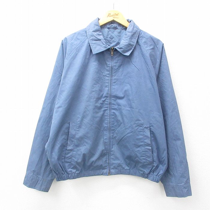 XL★古着 長袖 ジャケット スイングトップ メンズ 90年代 90s ラグラン 薄紺 ネイビー 25feb18 中古 アウター ジャンパー ブルゾン