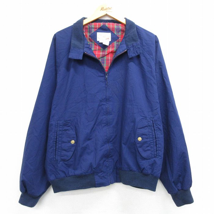 XL★古着 ザフォックスコレクション THE FOX COLLECTION 長袖 ジャケット メンズ 90年代 90s ラグラン 大きいサイズ 紺 ネイビー 25feb19 中古 アウター ジャンパー ブルゾン